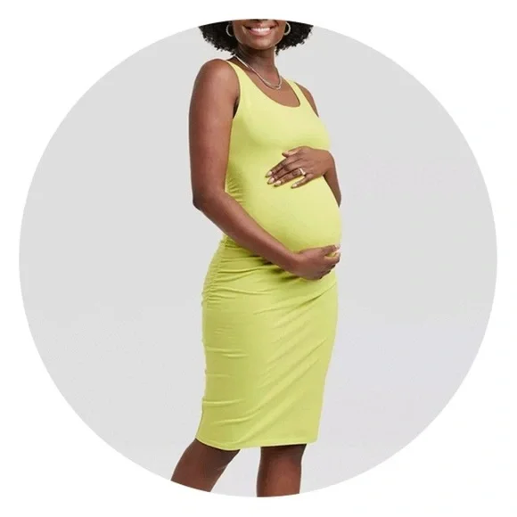 slim fit dress slacks Light Olive Pleated V Neck Maternity Maxi Dress